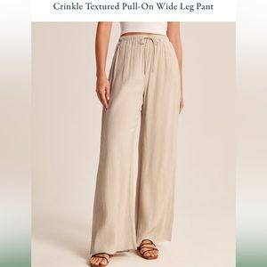 Abercrombie Crinkle Textured Pull-On Wide Leg Pant
